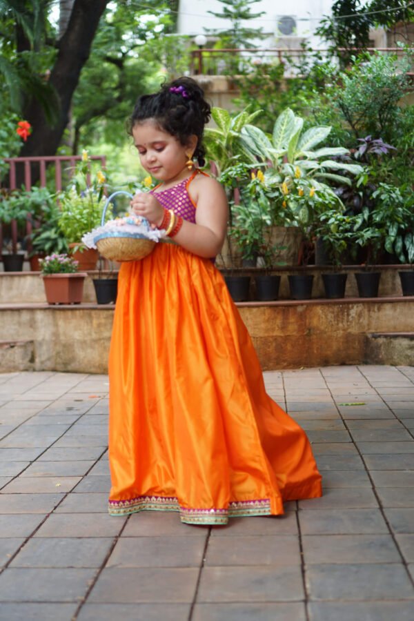 Magenta Pink Tulle Hand Embroidered Layered Gown For Girls Design by  Ruchikalathlabel at Pernia's Pop Up Shop 2024