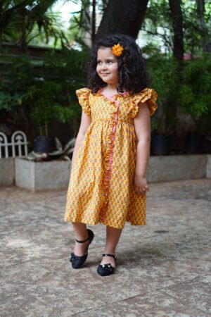 Yellow-block-print-mulmul-dress_3