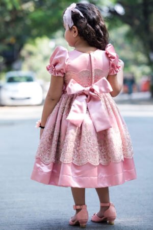 Onion Pink Mirror, Silver Zari and Sequins work Bridal and Partywear G –  SeasonsChennai
